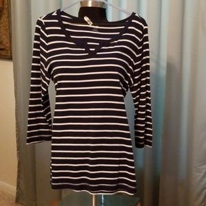 Gray stripe and navy stripe tshirt